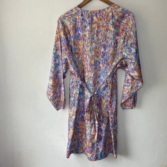 Rebecca Minkoff Lima Mini Dress SZ 10‎ Multicolor Retro Mod Long Sleeve Occasion - Picture 6 of 9